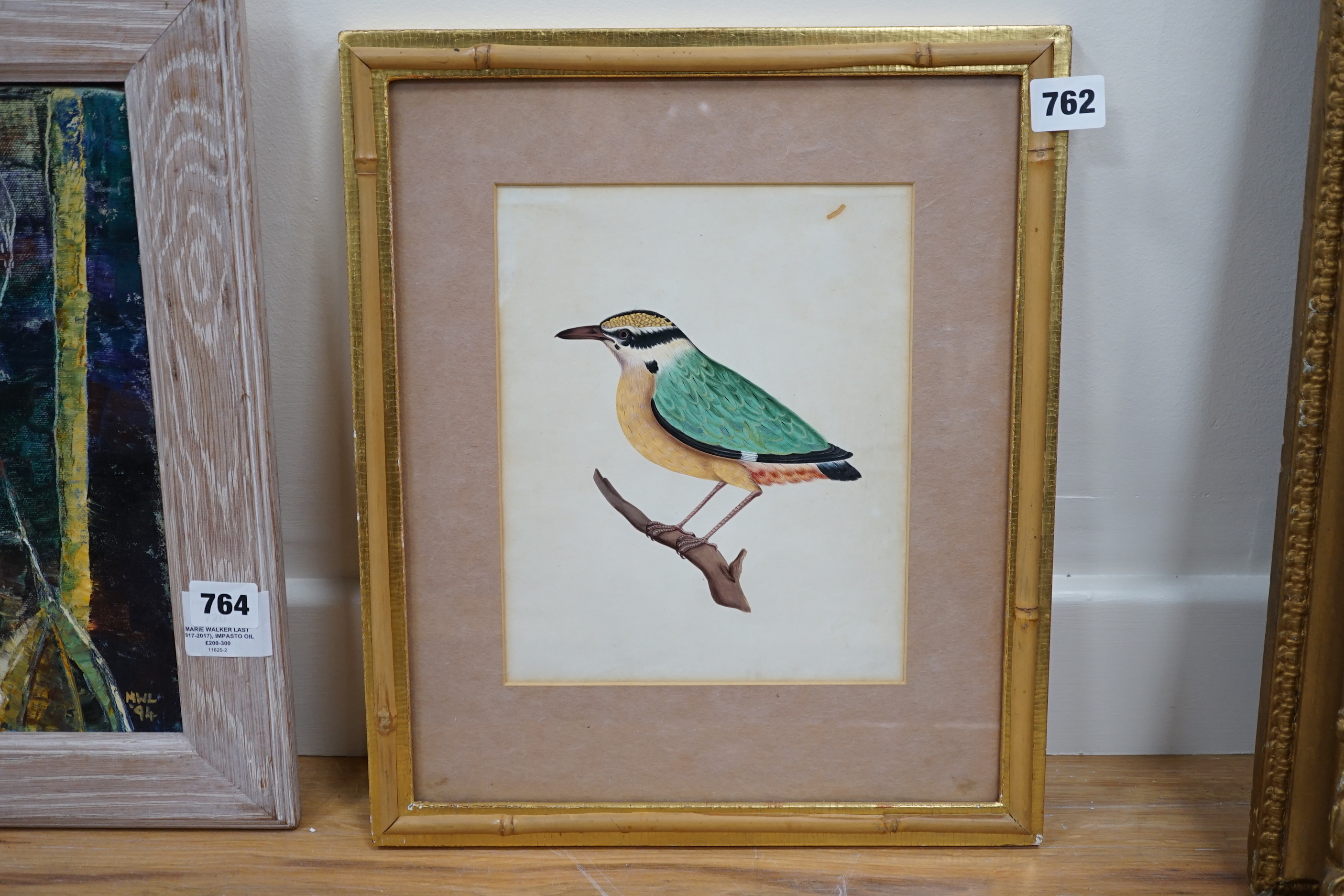 19th Century South Indian School, ink, gouache and watercolour, White Breasted Kingfisher, inscribed verso, 23 x 18.5cm